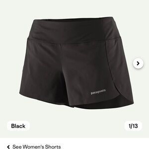 Patagonia Women's Strider Shorts Black 3.5” Large